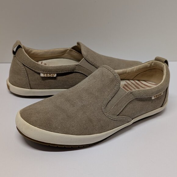 Täos Footwear 'Dandy DND' Slip On Sneakers in Khaki Wash Canvas - Picture 4 of 16
